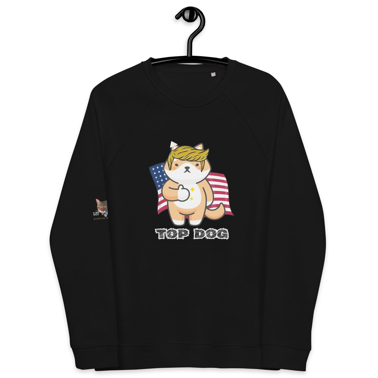 Top Dog Unisex Organic Plush Sweatshirt - My Social Cat Bonafide Boutique LLCTop Dog Unisex Organic Plush SweatshirtSweatshirtMy Social Cat Bonafide Boutique LLCBlackXSdogsweatshirt