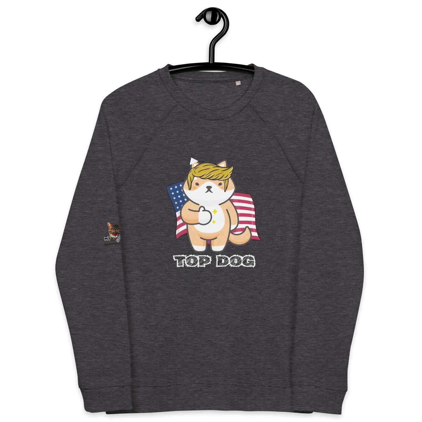 Top Dog Unisex Organic Plush Sweatshirt - My Social Cat Bonafide Boutique LLCTop Dog Unisex Organic Plush SweatshirtSweatshirtMy Social Cat Bonafide Boutique LLCCharcoal MelangeXSdogsweatshirt