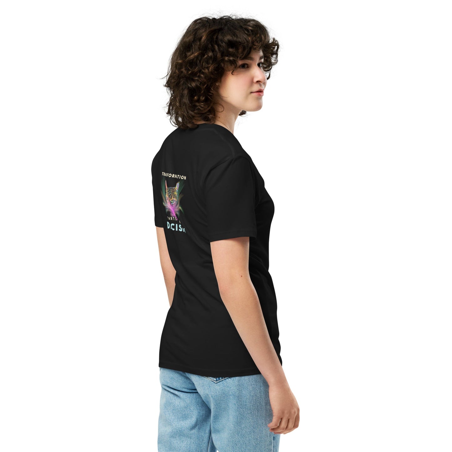 Transformation Starts with a Decision Unisex Premium Tee - My Social Cat Bonafide Boutique LLCTransformation Starts with a Decision Unisex Premium TeeT-shirtMy Social Cat Bonafide Boutique LLCSdecisionshirt