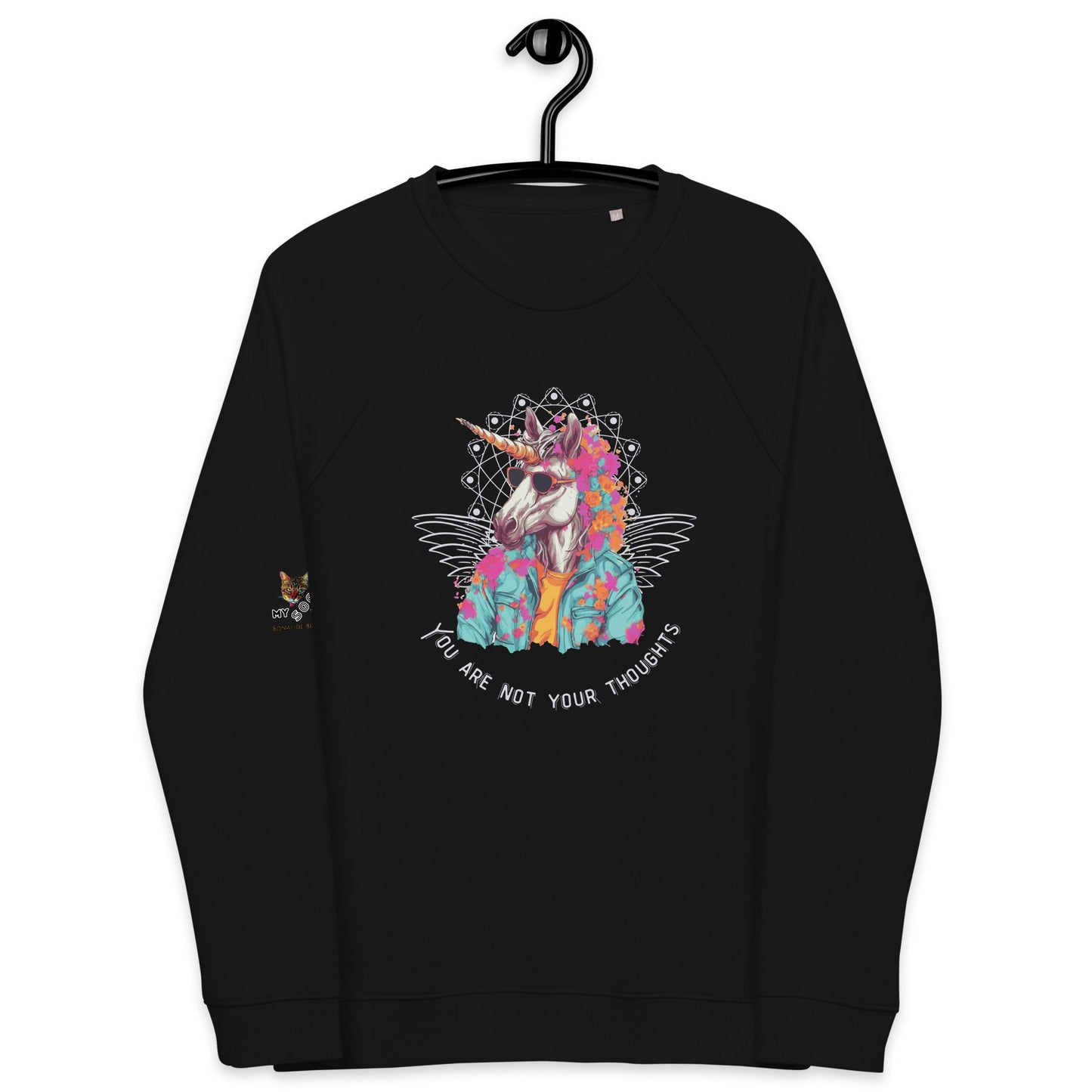 Unicorn Thoughts Plush Organic Sweatshirt - My Social Cat Bonafide Boutique LLCUnicorn Thoughts Plush Organic SweatshirtSweatshirtMy Social Cat Bonafide Boutique LLCBlackXSplushpremium