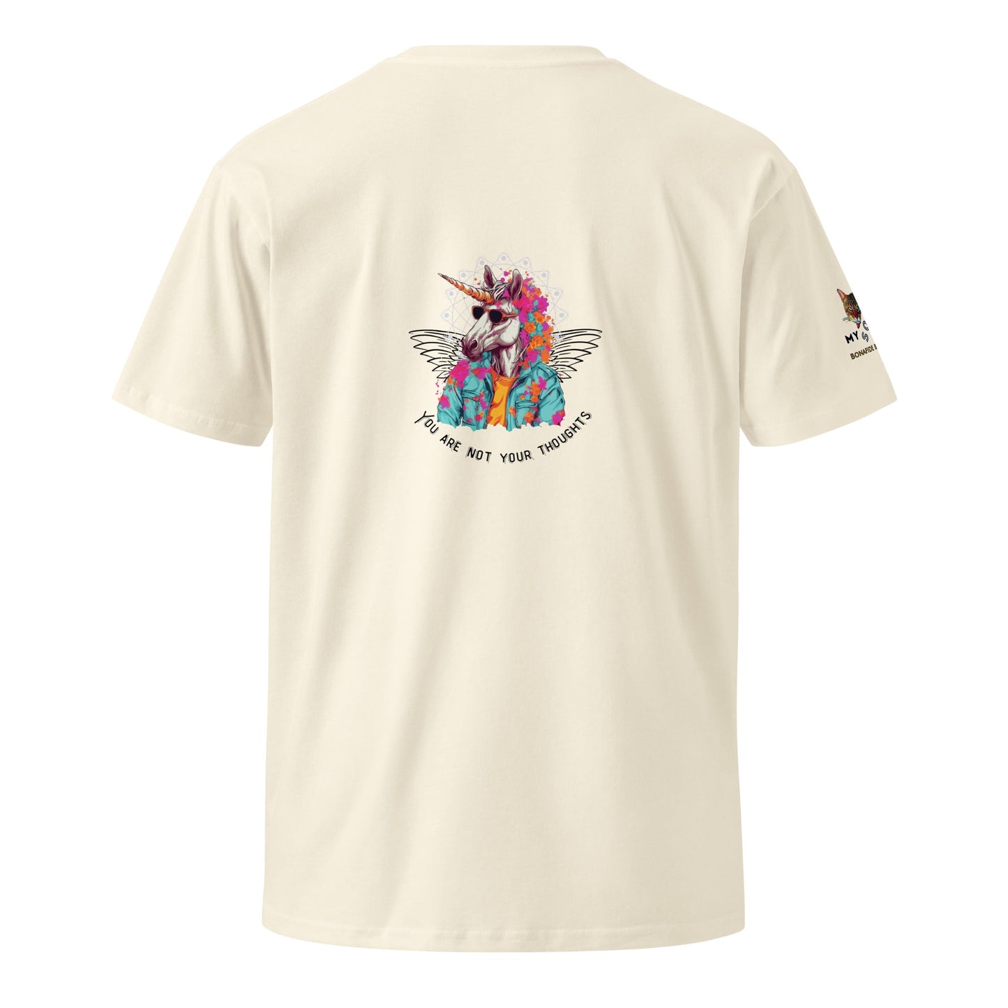 Unicorn Thoughts Unisex Premium Tee - My Social Cat Bonafide Boutique LLCUnicorn Thoughts Unisex Premium TeeT-shirtMy Social Cat Bonafide Boutique LLCNaturalSarecotton