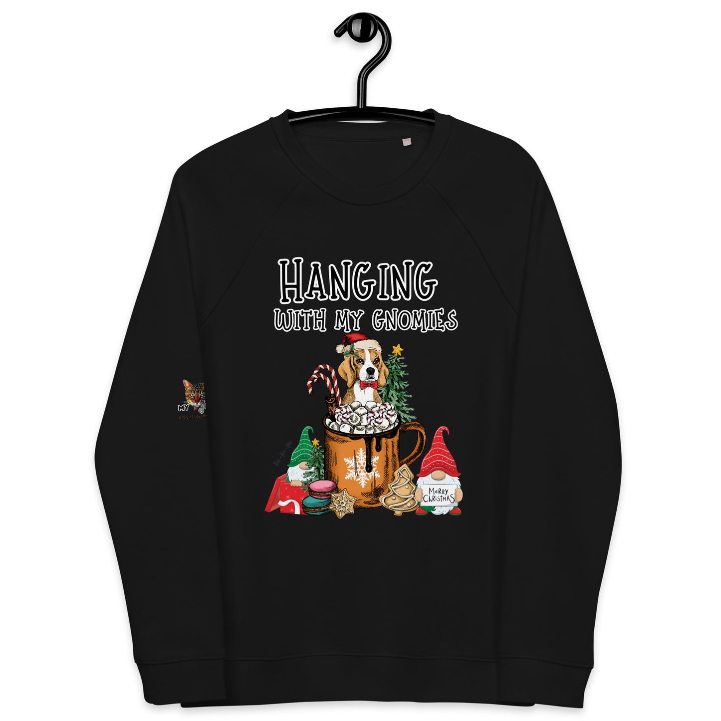 Dog Gnomies Unisex Organic Raglan Sweatshirt