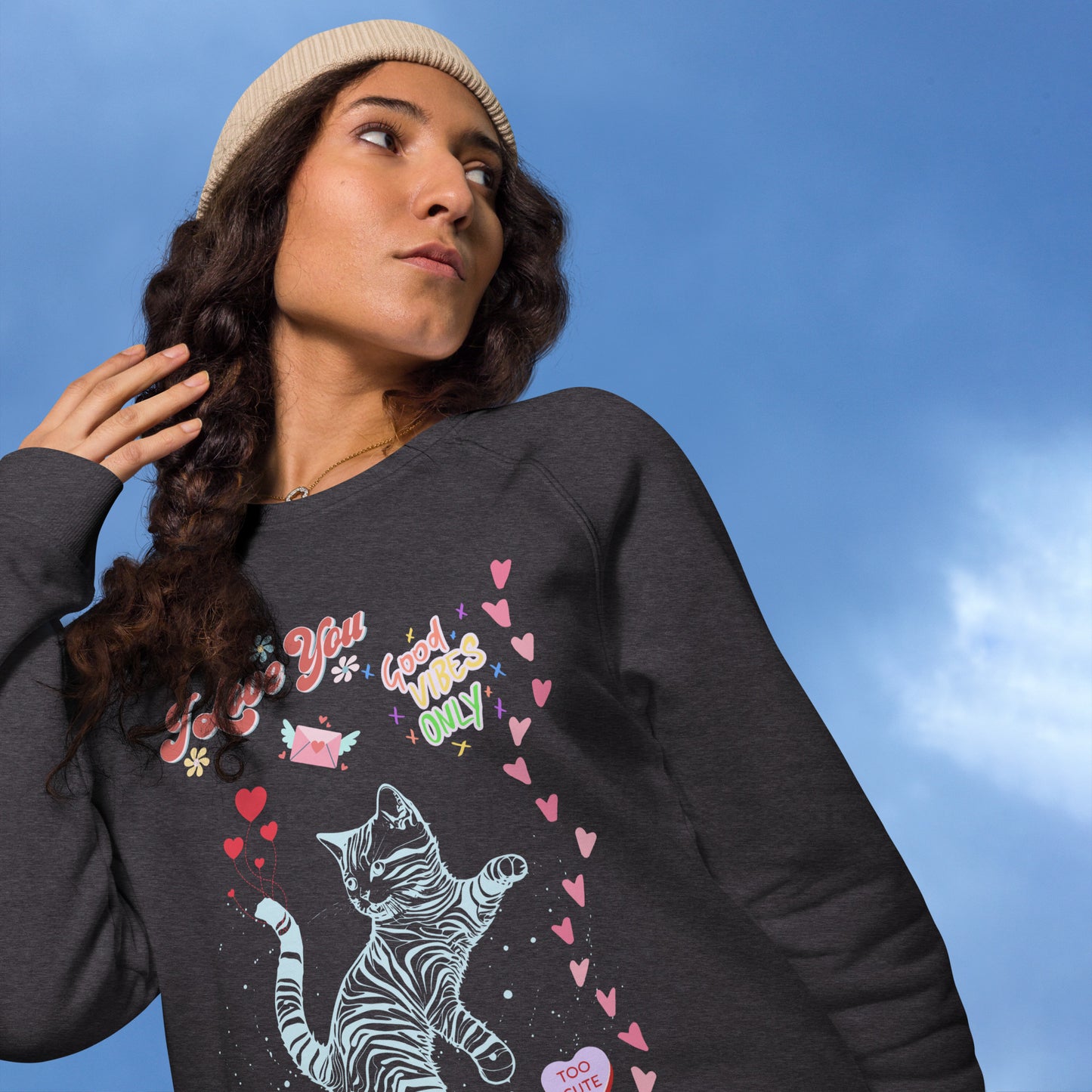 I Love You Unisex Organic Sweatshirt