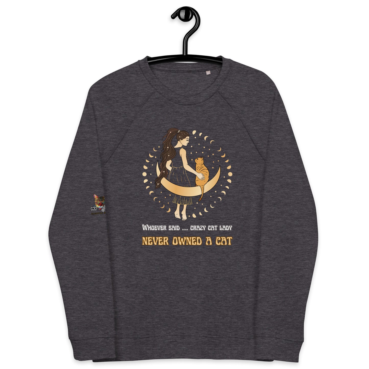 greay heather sweatshirt on white background