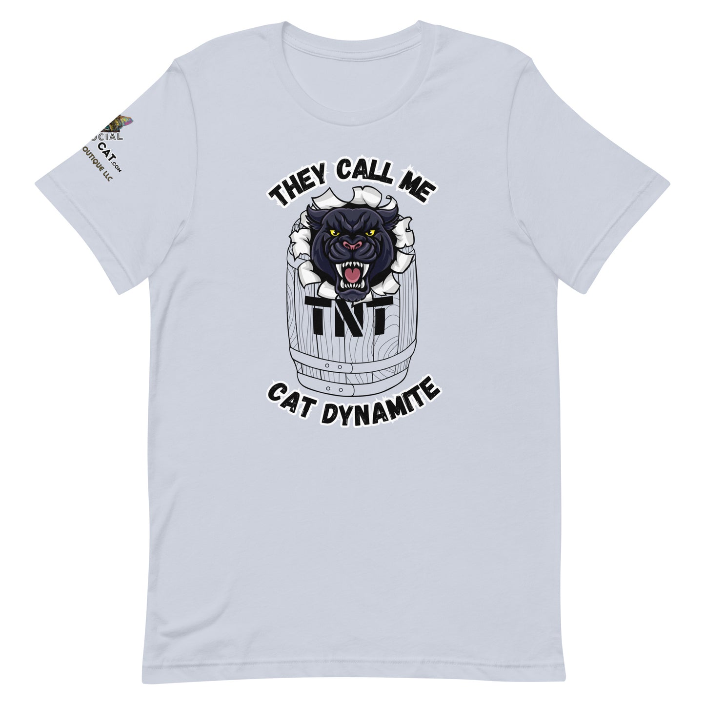 Cat Dynamite Unisex Tee - My Social Cat Bonafide Boutique LLCCat Dynamite Unisex TeeT-shirtMy Social Cat Bonafide Boutique LLCLight BlueXScall mecat