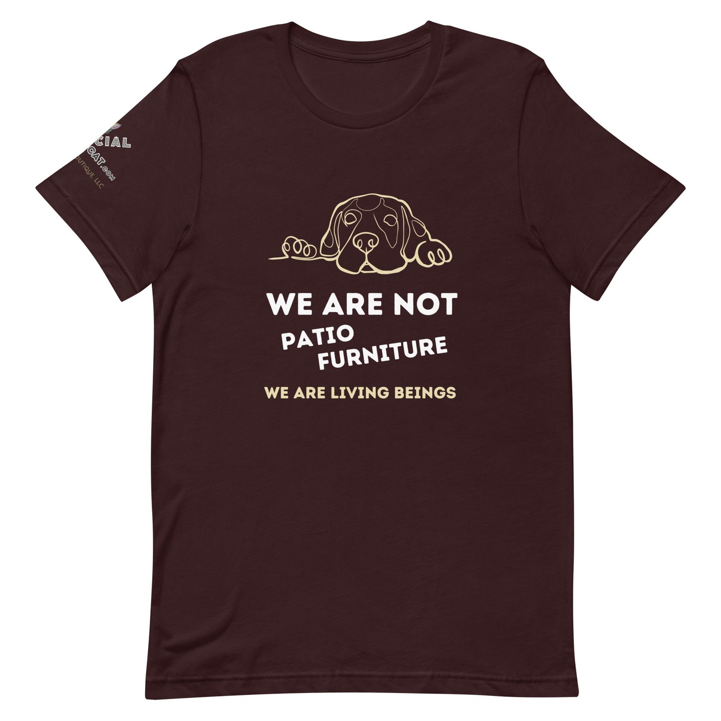 We Are Not Patio Unisex Tee - My Social Cat Bonafide Boutique LLCWe Are Not Patio Unisex TeeT - shirtMy Social Cat Bonafide Boutique LLCOxblood BlackSarebeings