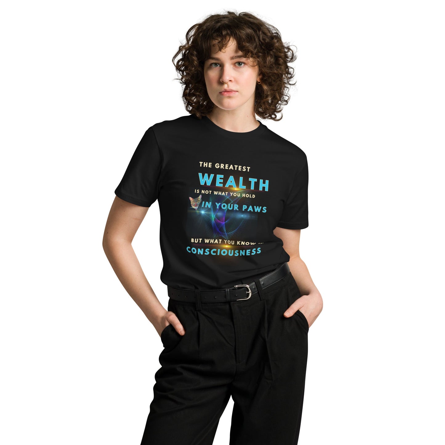 Wealth is Consciousness Unisex Premium Tee - My Social Cat Bonafide Boutique LLCWealth is Consciousness Unisex Premium TeeT-shirtMy Social Cat Bonafide Boutique LLCBlackMpremiumshirt