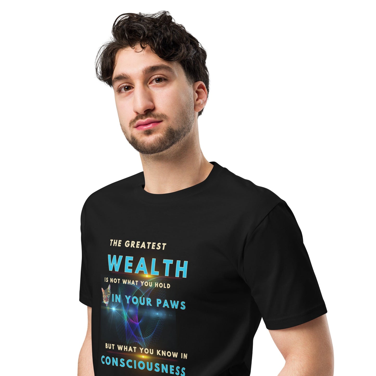 Wealth is Consciousness Unisex Premium Tee - My Social Cat Bonafide Boutique LLCWealth is Consciousness Unisex Premium TeeT-shirtMy Social Cat Bonafide Boutique LLCBlackMpremiumshirt