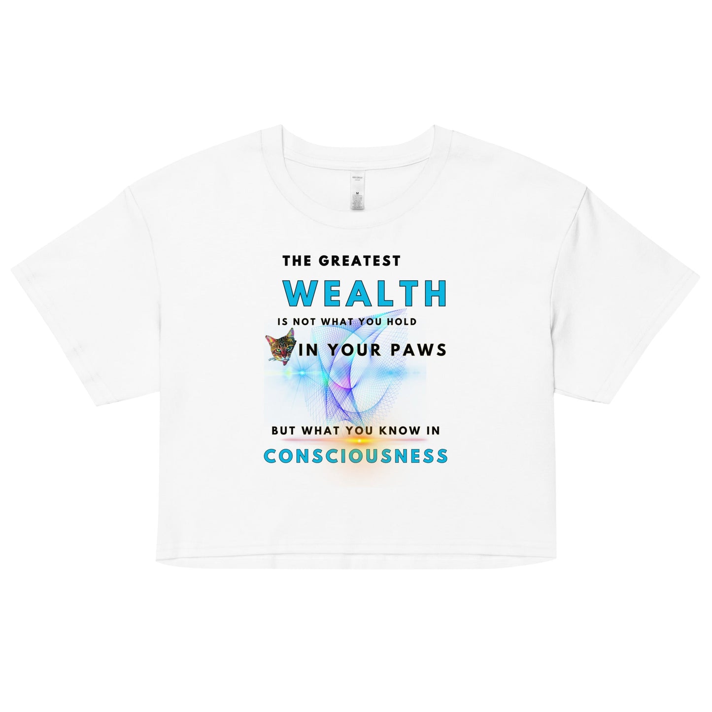 Wealth is Consciousness Women’s Crop Top - My Social Cat Bonafide Boutique LLCWealth is Consciousness Women’s Crop TopT-shirtMy Social Cat Bonafide Boutique LLCWhiteXScropshirt