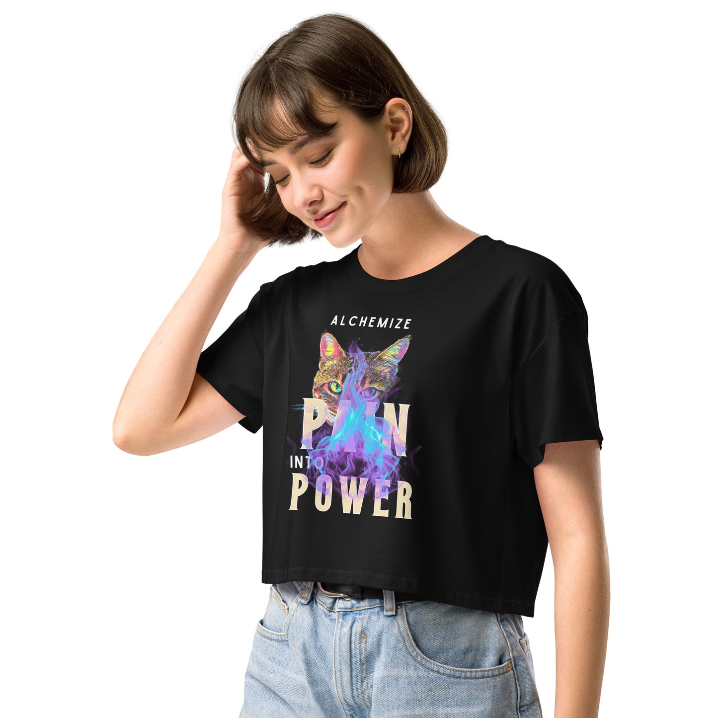 Women’s crop top - My Social Cat Bonafide Boutique LLCWomen’s crop topcrop topMy Social Cat Bonafide Boutique LLCBlackSalchemizecrop