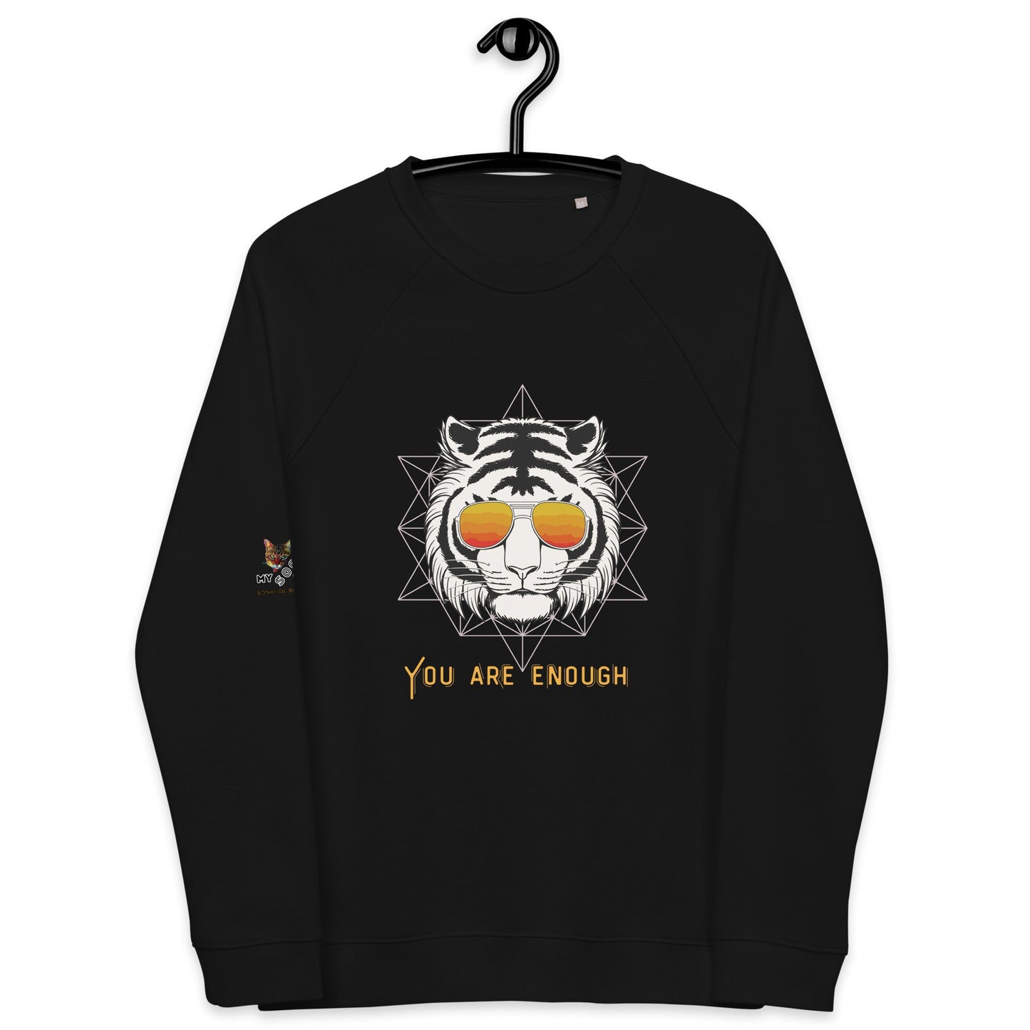 You Are Enough Plush Organic Sweatshirt - My Social Cat Bonafide Boutique LLCYou Are Enough Plush Organic SweatshirtSweatshirtMy Social Cat Bonafide Boutique LLCBlackXSenoughplush