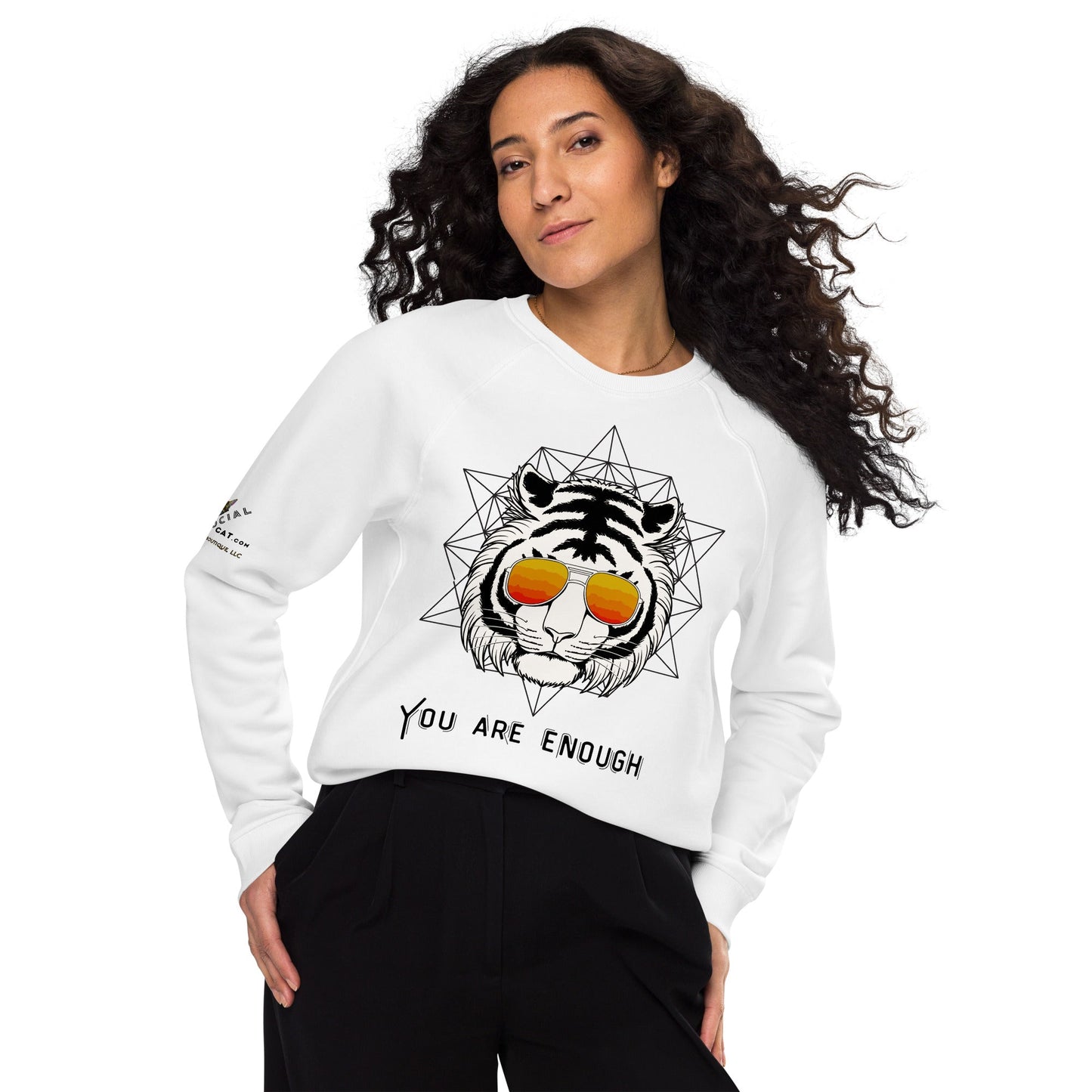 You Are Enough Plush Organic Sweatshirt - My Social Cat Bonafide Boutique LLCYou Are Enough Plush Organic SweatshirtSweatshirtMy Social Cat Bonafide Boutique LLCWhiteXSenoughplush