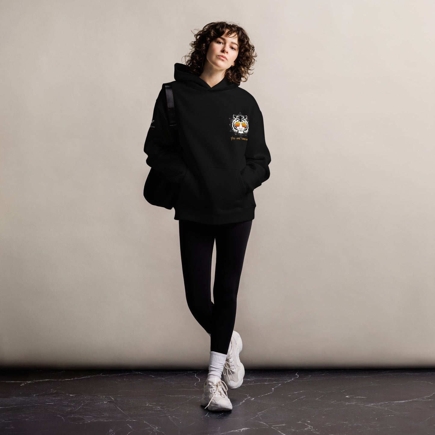 You Are Enough Unisex Plush Hoodie - My Social Cat Bonafide Boutique LLCYou Are Enough Unisex Plush HoodieHooded sweatshirtMy Social Cat Bonafide Boutique LLCBlackSareenough