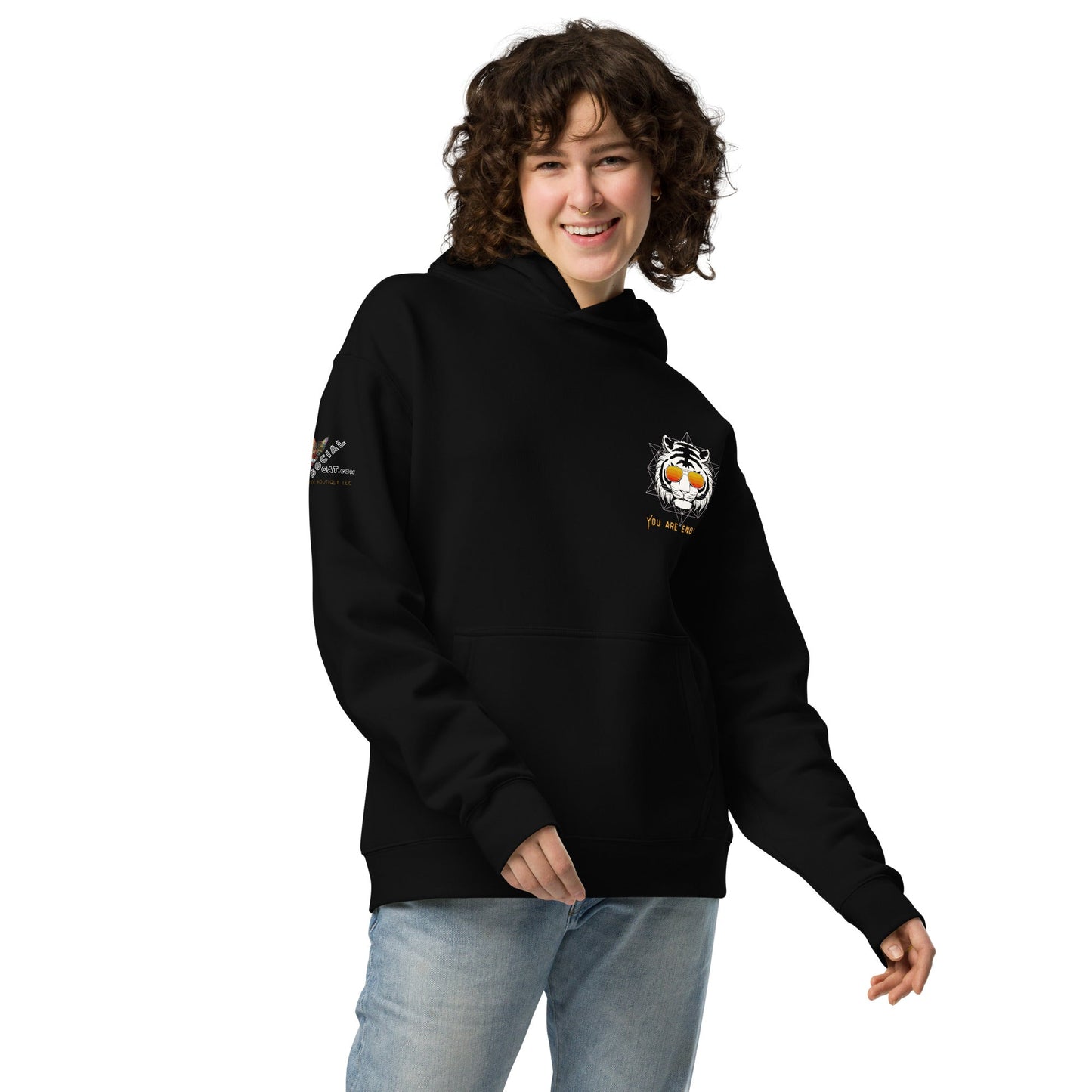 You Are Enough Unisex Plush Hoodie - My Social Cat Bonafide Boutique LLCYou Are Enough Unisex Plush HoodieHooded sweatshirtMy Social Cat Bonafide Boutique LLCBlackSareenough