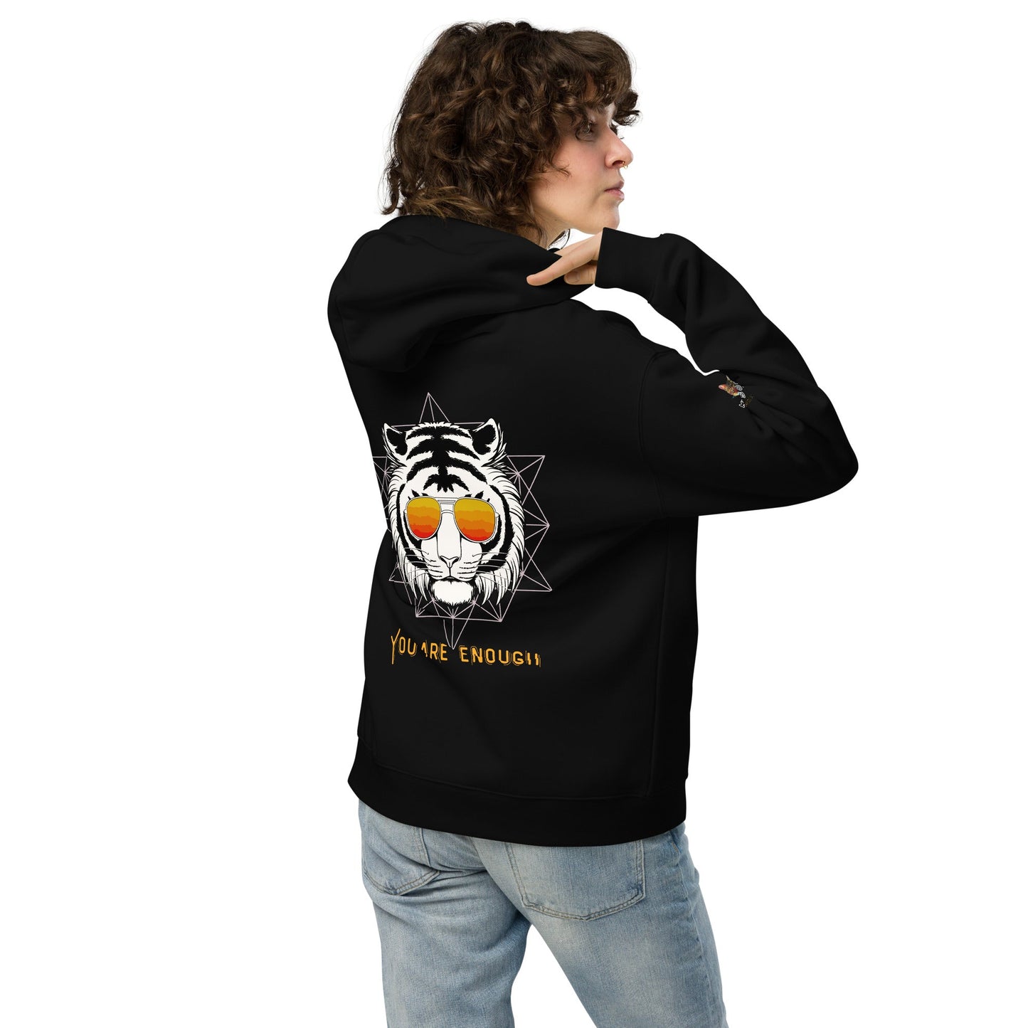 You Are Enough Unisex Plush Hoodie - My Social Cat Bonafide Boutique LLCYou Are Enough Unisex Plush HoodieHooded sweatshirtMy Social Cat Bonafide Boutique LLCBlackSareenough