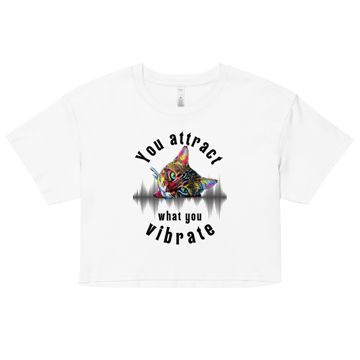 You Attract What You Vibrate Women’s Crop Top - My Social Cat Bonafide Boutique LLCYou Attract What You Vibrate Women’s Crop Topcrop topMy Social Cat Bonafide Boutique LLCWhiteXSattractcat