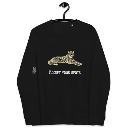 Accept Your Spots Plush Organic Sweatshirt - My Social Cat Bonafide Boutique LLCAccept Your Spots Plush Organic SweatshirtSweatshirtMy Social Cat Bonafide Boutique LLCBlackXSacceptspots