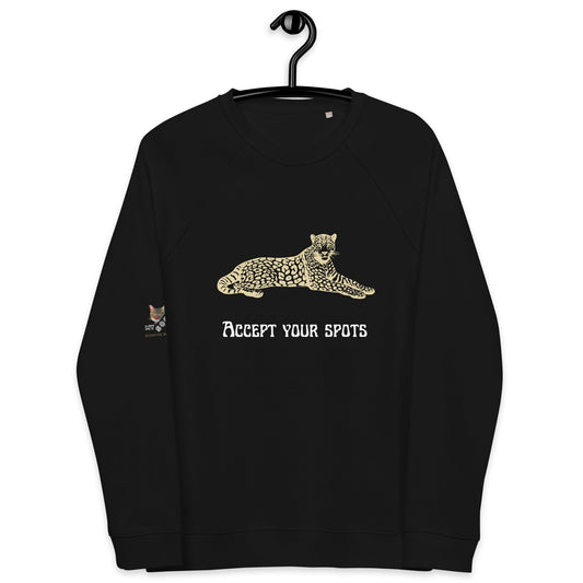 Accept Your Spots Plush Organic Sweatshirt - My Social Cat Bonafide Boutique LLCAccept Your Spots Plush Organic SweatshirtSweatshirtMy Social Cat Bonafide Boutique LLCBlackXSacceptspots