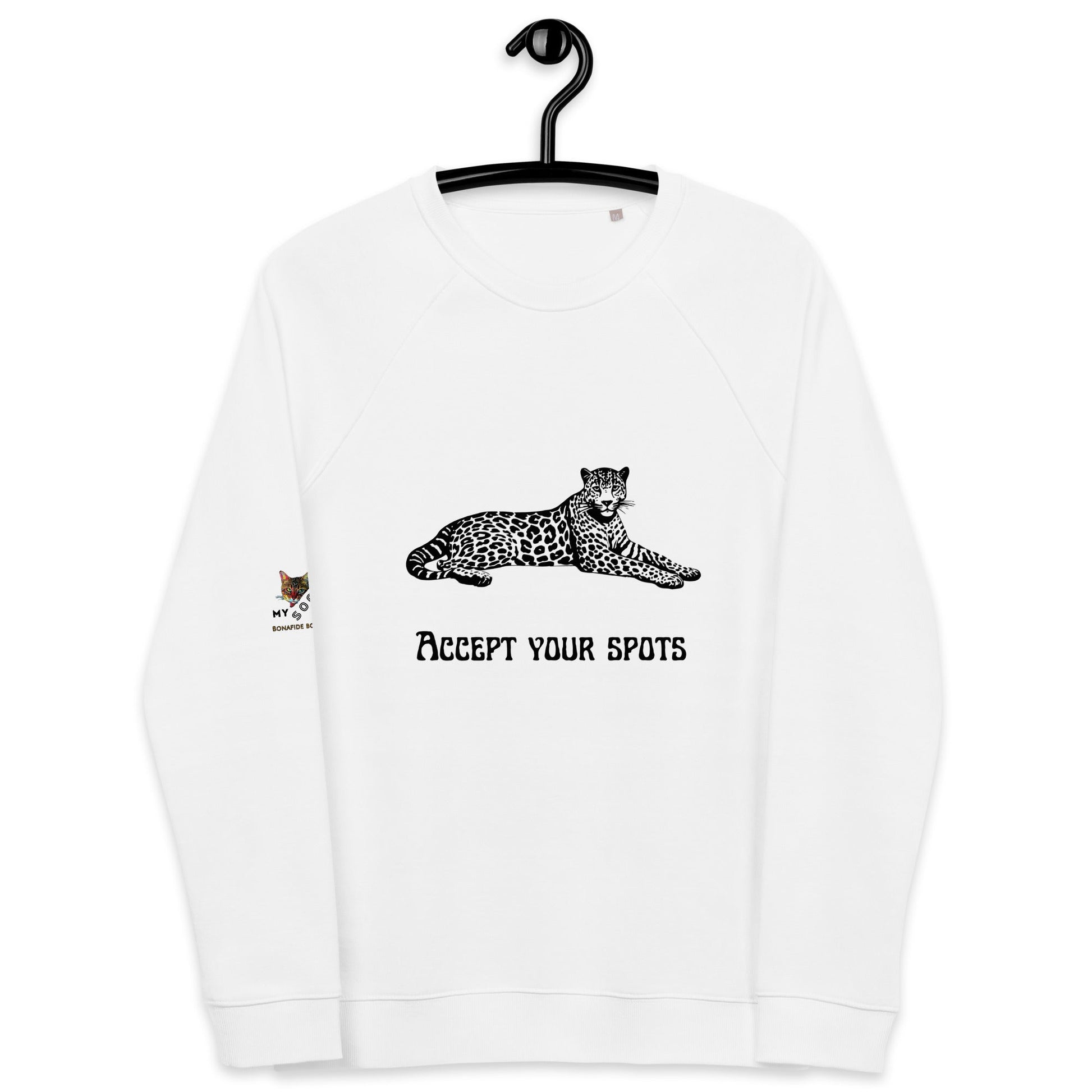 Accept Your Spots Plush Organic Sweatshirt - My Social Cat Bonafide Boutique LLCAccept Your Spots Plush Organic SweatshirtSweatshirtMy Social Cat Bonafide Boutique LLCWhiteXSacceptspots