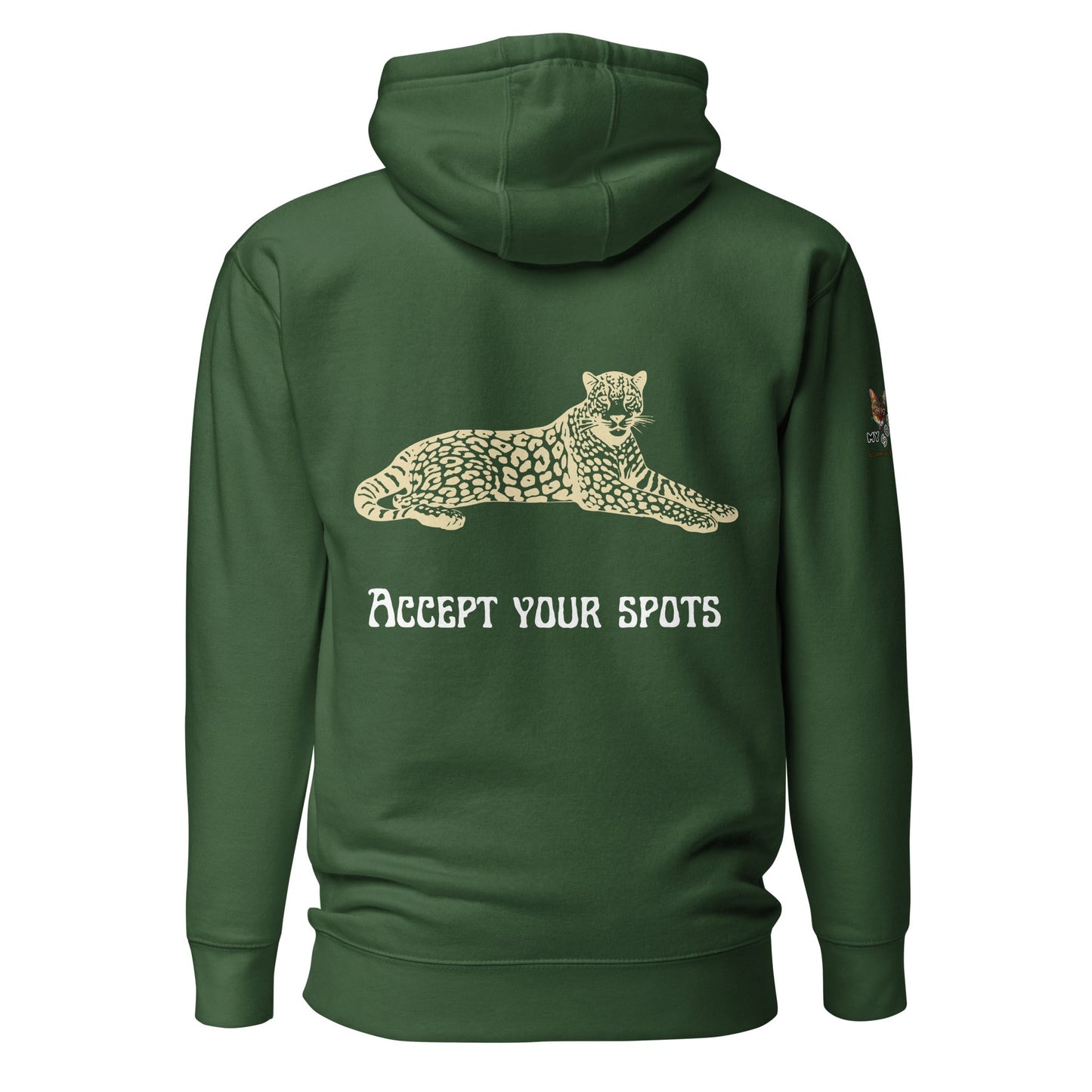 Accept Your Spots Unisex Hoodie - My Social Cat Bonafide Boutique LLCAccept Your Spots Unisex HoodieHooded sweatshirtMy Social Cat Bonafide Boutique LLCForest GreenSaccepthoodie