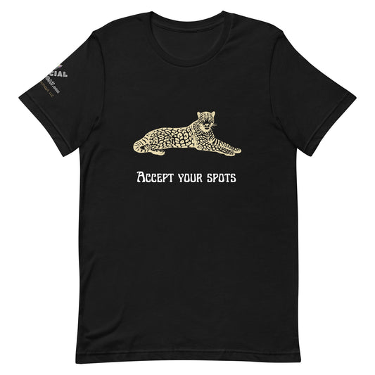 Accept Your Spots Unisex Tee - My Social Cat Bonafide Boutique LLCAccept Your Spots Unisex TeeT - shirtMy Social Cat Bonafide Boutique LLCBlackXSacceptshirt