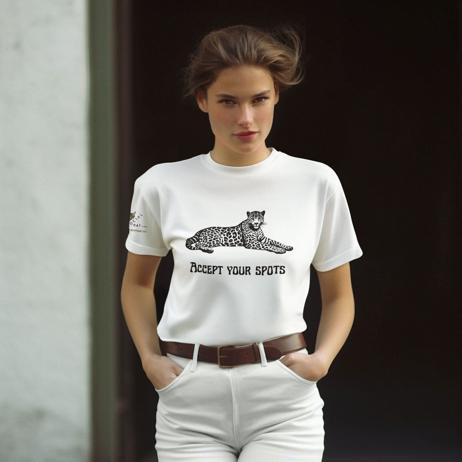 Accept Your Spots Unisex Tee - My Social Cat Bonafide Boutique LLCAccept Your Spots Unisex TeeT-shirtMy Social Cat Bonafide Boutique LLCBlackXSacceptshirt