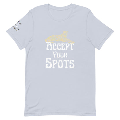 Accept Your Spots Unisex Tee - My Social Cat Bonafide Boutique LLCAccept Your Spots Unisex TeeT - shirtMy Social Cat Bonafide Boutique LLCLight BlueXSacceptshirt