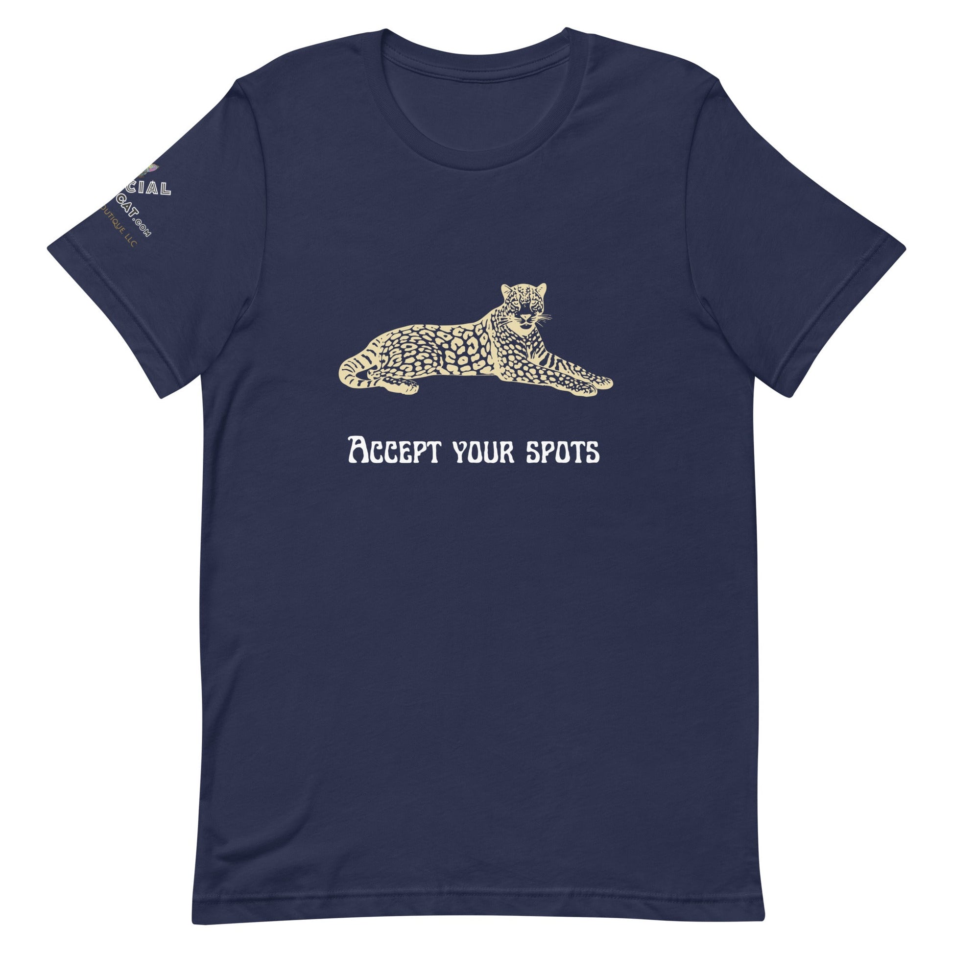 Accept Your Spots Unisex Tee - My Social Cat Bonafide Boutique LLCAccept Your Spots Unisex TeeT - shirtMy Social Cat Bonafide Boutique LLCNavyXSacceptshirt