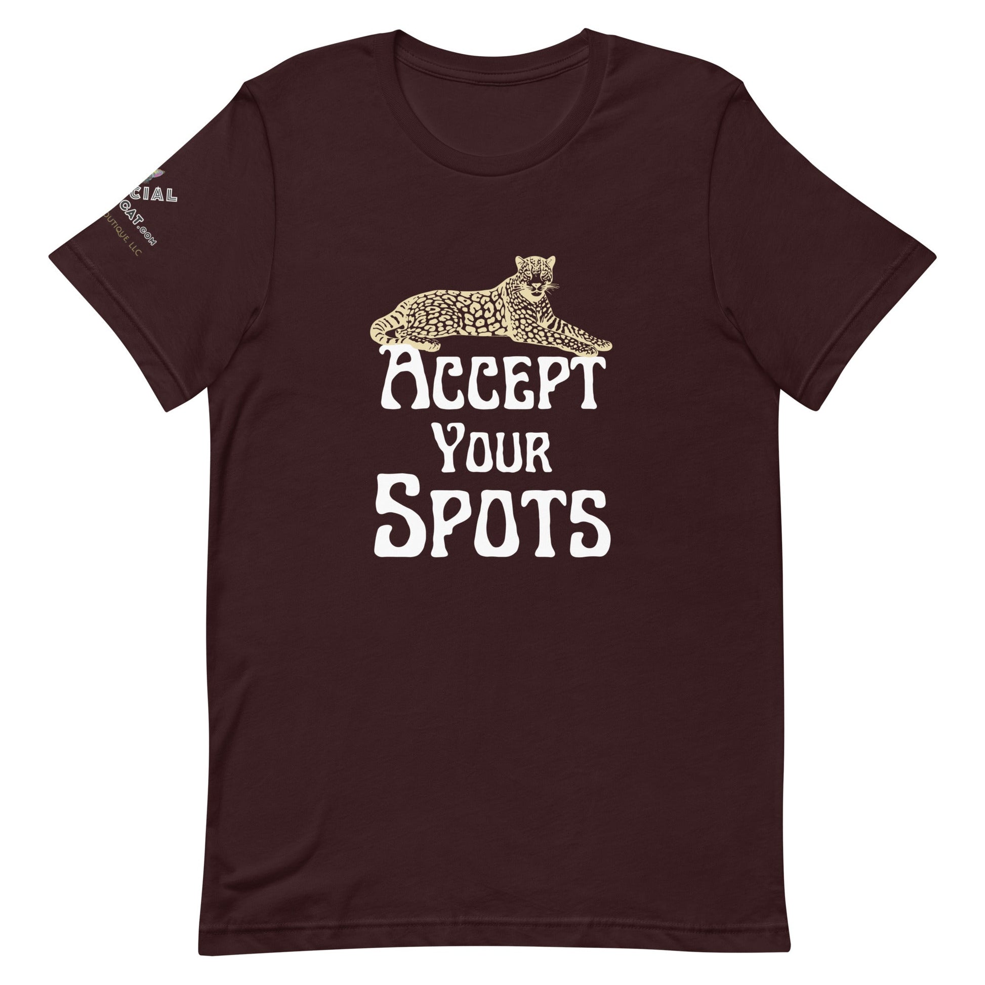Accept Your Spots Unisex Tee - My Social Cat Bonafide Boutique LLCAccept Your Spots Unisex TeeT - shirtMy Social Cat Bonafide Boutique LLCOxblood BlackSacceptshirt