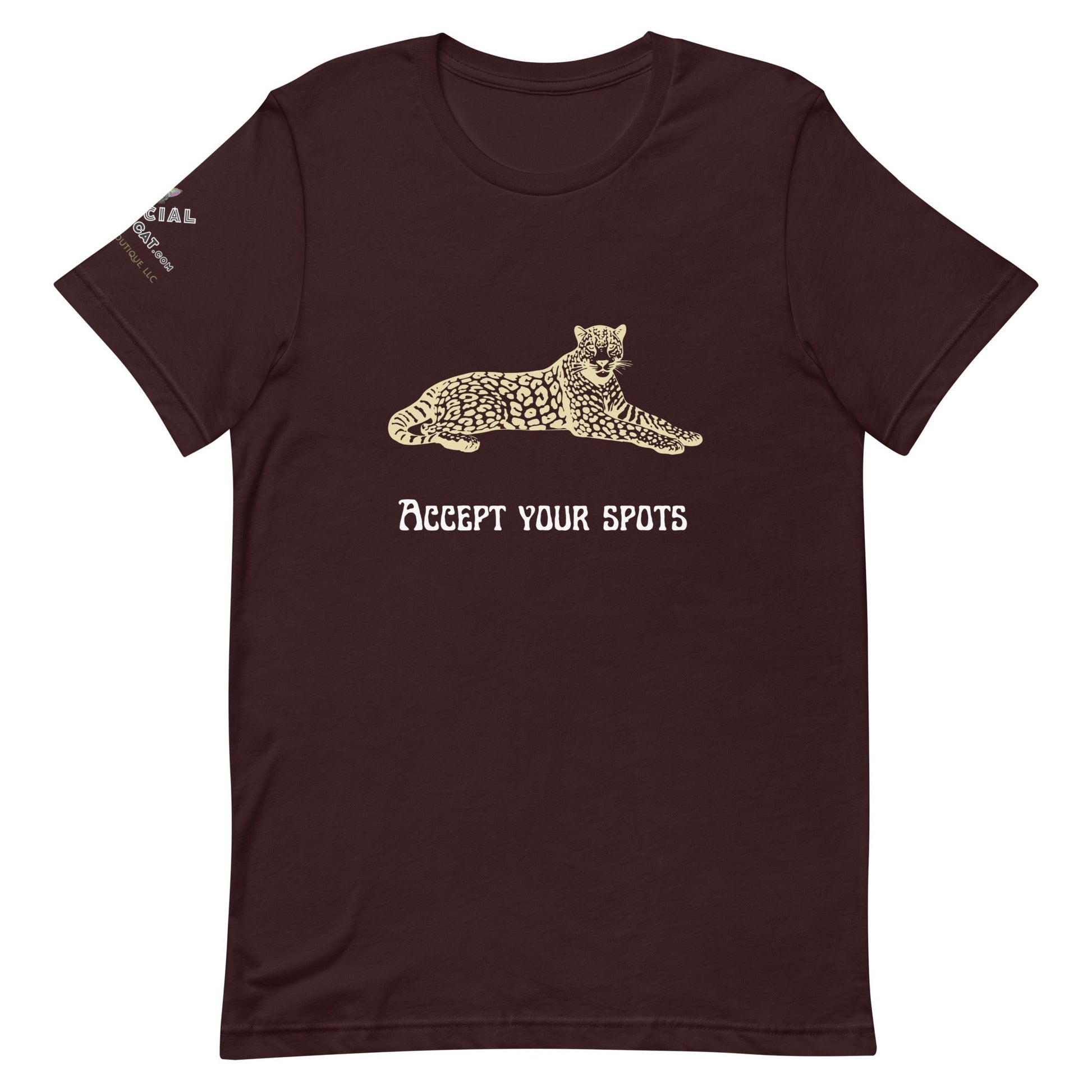 Accept Your Spots Unisex Tee - My Social Cat Bonafide Boutique LLCAccept Your Spots Unisex TeeT - shirtMy Social Cat Bonafide Boutique LLCOxblood BlackSacceptshirt