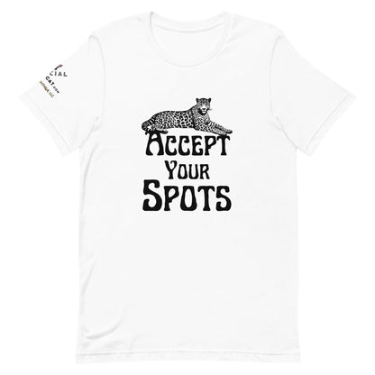 Accept Your Spots Unisex Tee - My Social Cat Bonafide Boutique LLCAccept Your Spots Unisex TeeT - shirtMy Social Cat Bonafide Boutique LLCWhiteXSacceptshirt