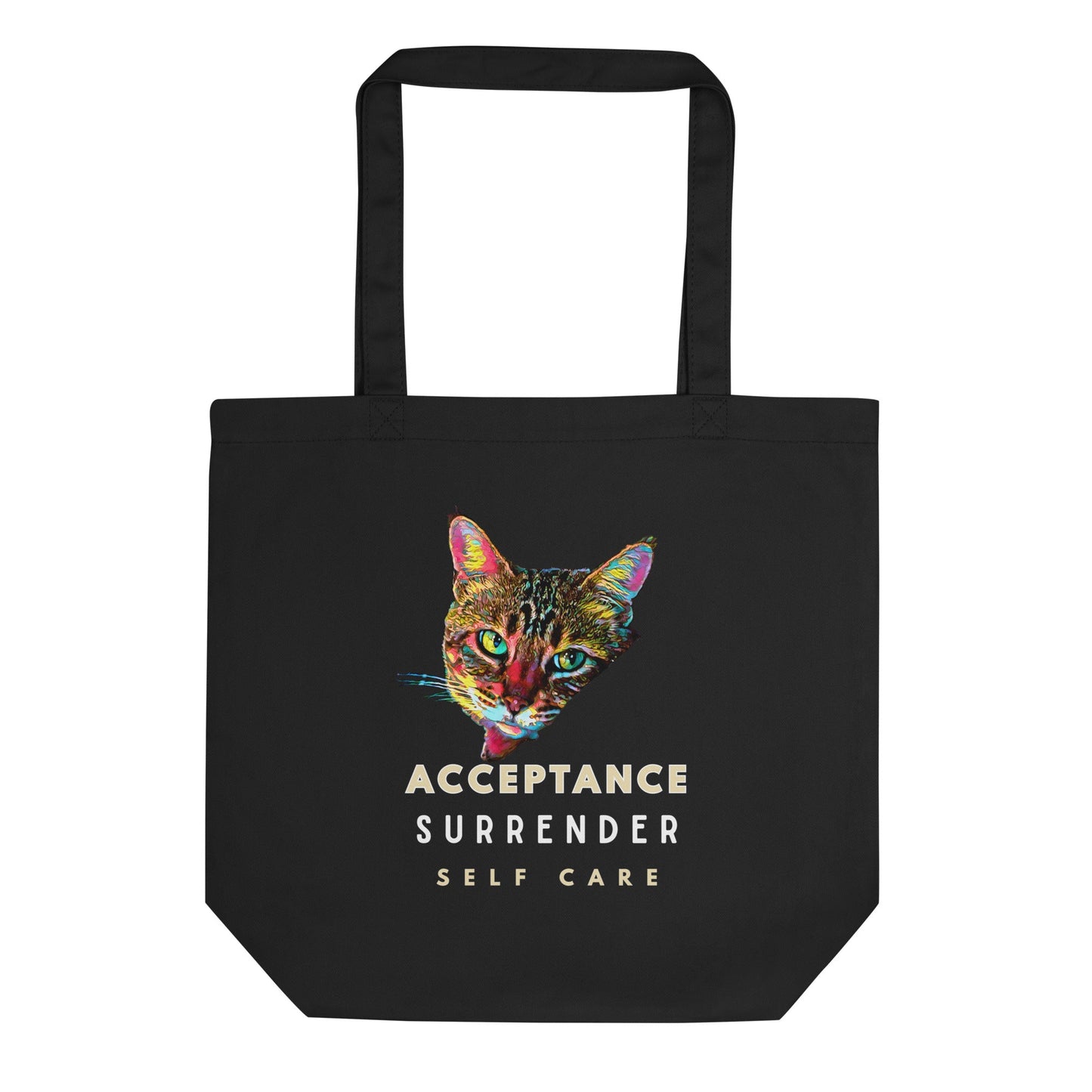 Acceptance Surrender Self Care Eco Organic Cotton Tote Bag- My Social Cat Bonafide Boutique LLC 