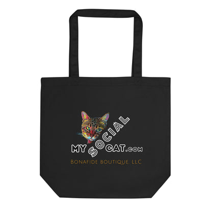 Acceptance Is the Key to Inner Peace Eco Organic Cotton Tote Bag - My Social Cat Bonafide Boutique LLC 
