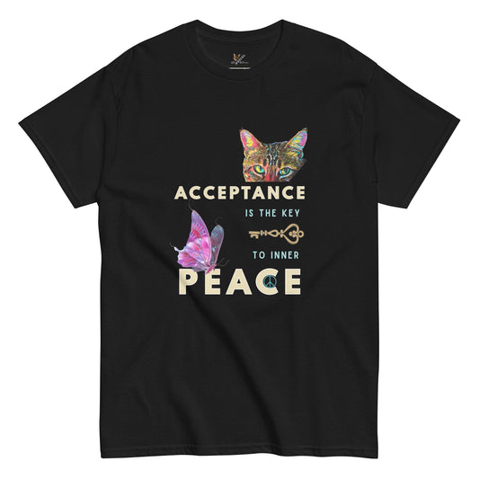 Acceptance is the Key to Inner Peace Unisex Classic Tee - My Social Cat Bonafide Boutique LLCAcceptance is the Key to Inner Peace Unisex Classic TeeT-shirtMy Social Cat Bonafide Boutique LLCBlackMacceptancekey