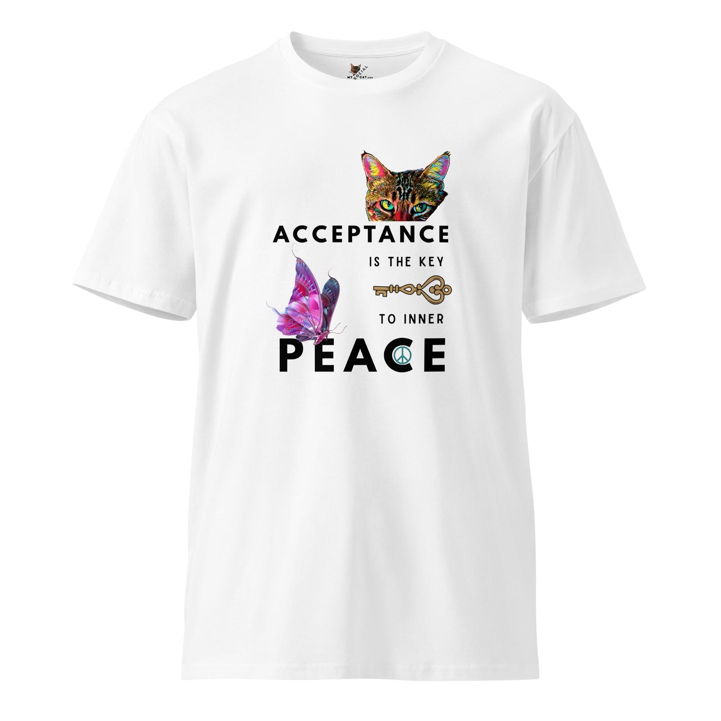 Acceptance is the Key to Inner Peace Unisex Premium Tee - My Social Cat Bonafide Boutique LLCAcceptance is the Key to Inner Peace Unisex Premium TeeT-shirtMy Social Cat Bonafide Boutique LLCWhiteSacceptancekey