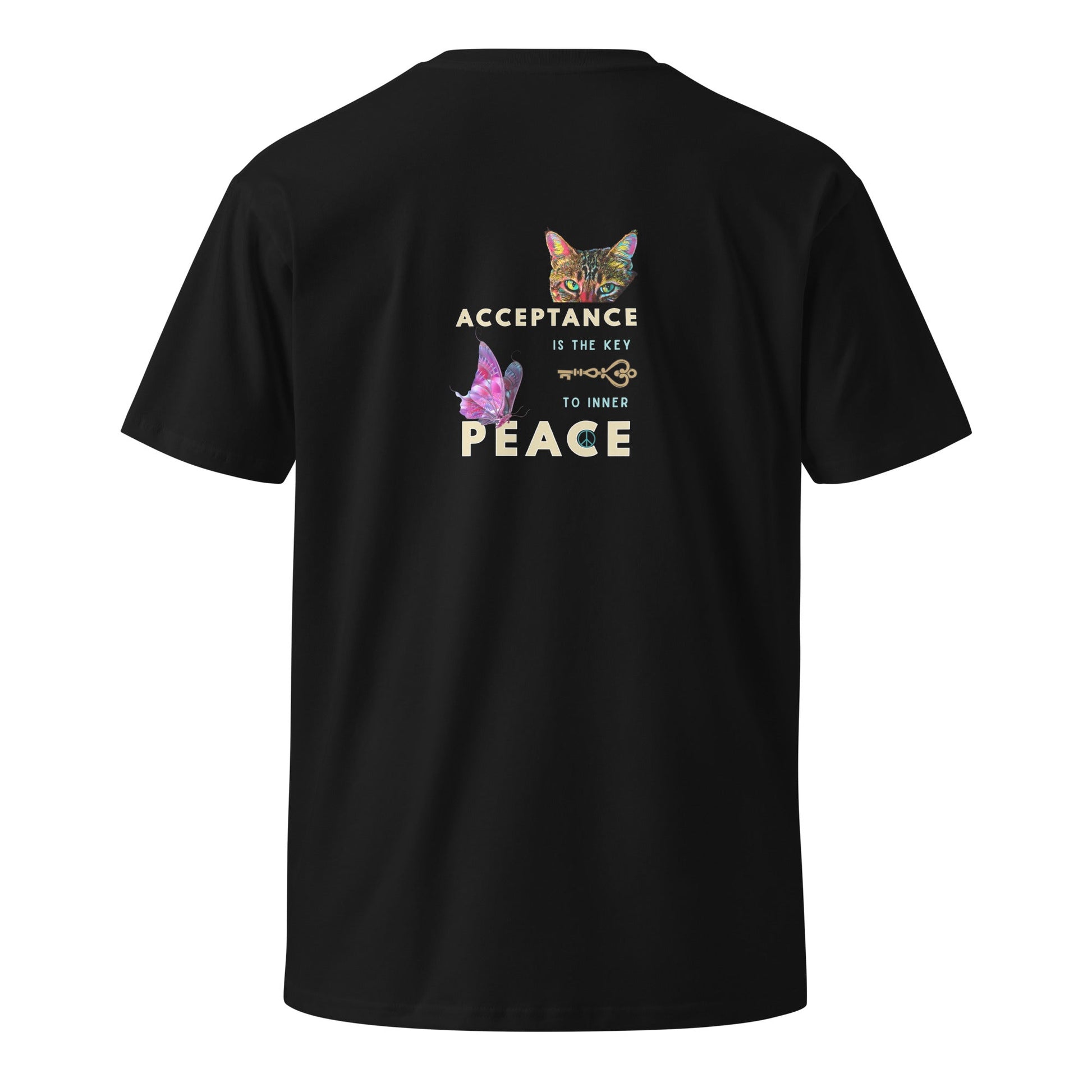 Acceptance is the Key to Inner Peace Unisex Premium Tee - My Social Cat Bonafide Boutique LLCAcceptance is the Key to Inner Peace Unisex Premium TeeT-shirtMy Social Cat Bonafide Boutique LLCBlackMacceptancekey