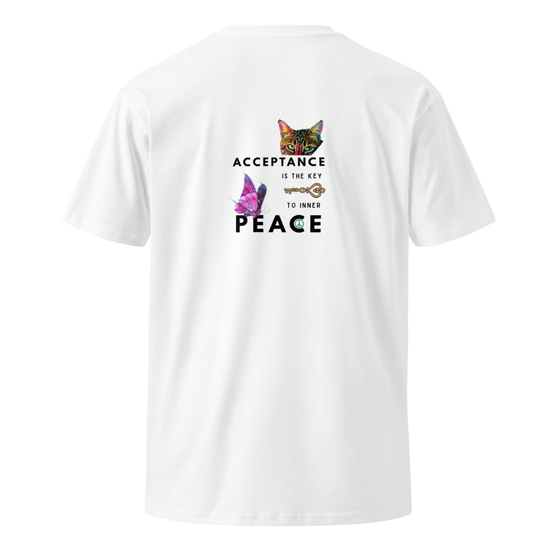 Acceptance is the Key to Inner Peace Unisex Premium Tee - My Social Cat Bonafide Boutique LLCAcceptance is the Key to Inner Peace Unisex Premium TeeT-shirtMy Social Cat Bonafide Boutique LLCWhiteSacceptancekey