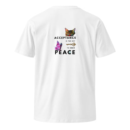 Acceptance is the Key to Inner Peace Unisex Premium Tee - My Social Cat Bonafide Boutique LLCAcceptance is the Key to Inner Peace Unisex Premium TeeT-shirtMy Social Cat Bonafide Boutique LLCWhiteSacceptancekey