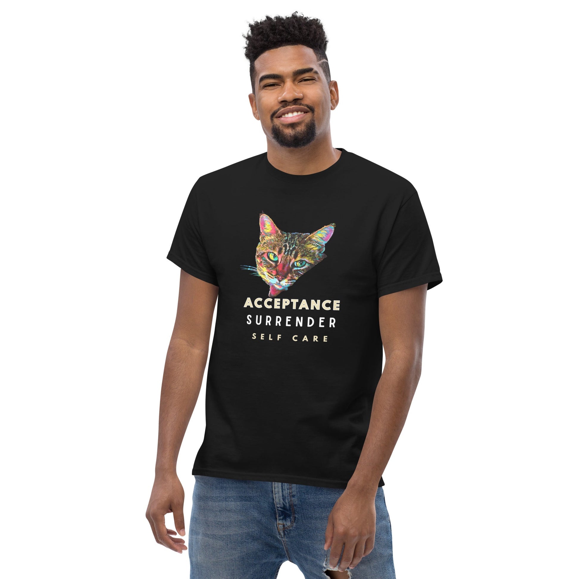 Acceptance Surrender Self Care Unisex Classic Tee - My Social Cat Bonafide Boutique LLCAcceptance Surrender Self Care Unisex Classic TeeT-shirtMy Social Cat Bonafide Boutique LLCSacceptancecat