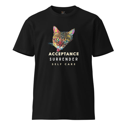 Acceptance Surrender Self Care Unisex Premium Tee - My Social Cat Bonafide Boutique LLCAcceptance Surrender Self Care Unisex Premium TeeT-shirtMy Social Cat Bonafide Boutique LLCSacceptancecat