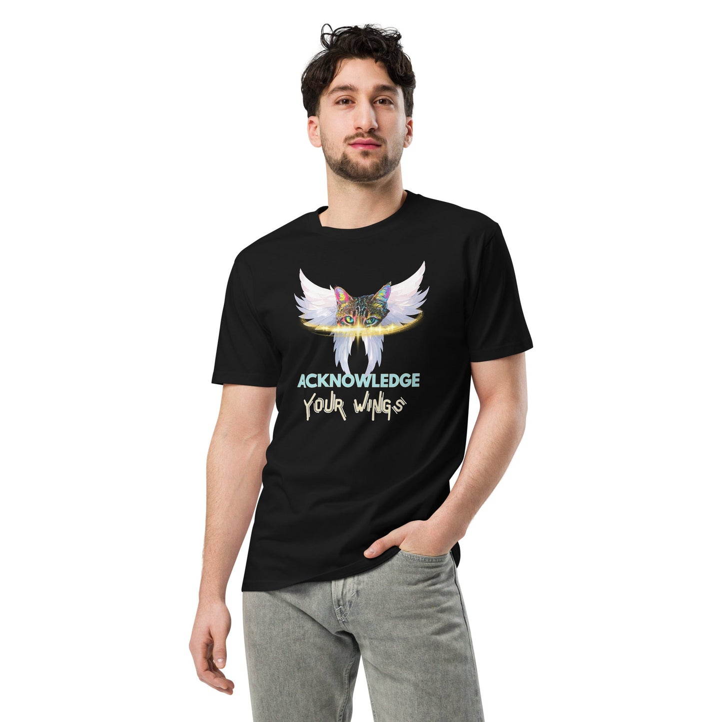 Acknowledge Your Wings Unisex Premium Tee - My Social Cat Bonafide Boutique LLCAcknowledge Your Wings Unisex Premium TeeT-shirtMy Social Cat Bonafide Boutique LLCBlackSpremiumtee