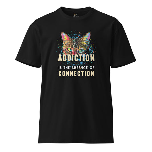 Addiction is the Absence of Connection Unisex Premium Tee - My Social Cat Bonafide Boutique LLCAddiction is the Absence of Connection Unisex Premium TeeT-shirtMy Social Cat Bonafide Boutique LLCBlackSaddictioncat