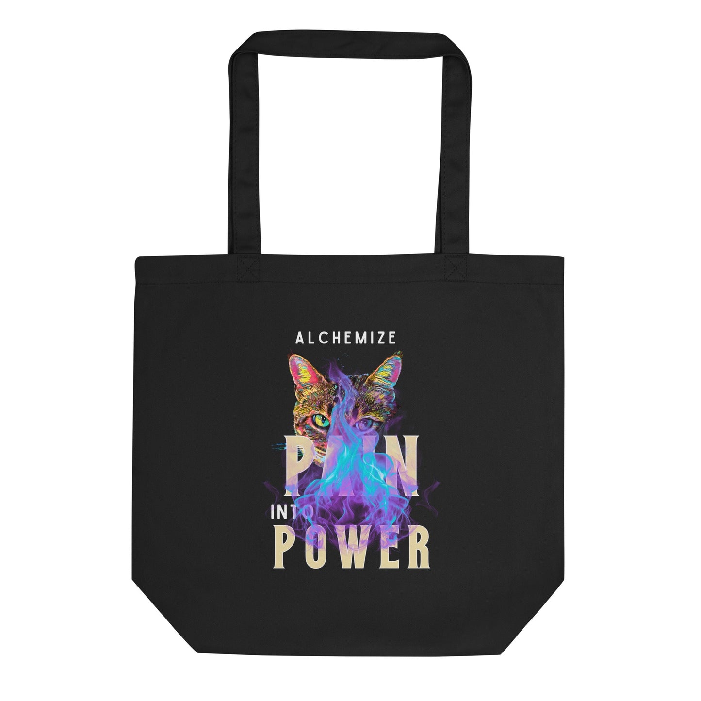 Alchemize Pain Into Power Eco Organic Cotton Tote Bag - My Social Cat Bonafide Boutique LLC   