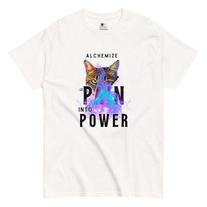 Alchemize Pain Into Power Unisex Classic Tee - My Social Cat Bonafide Boutique LLCAlchemize Pain Into Power Unisex Classic TeeT-shirtMy Social Cat Bonafide Boutique LLCWhiteSalchemizepain