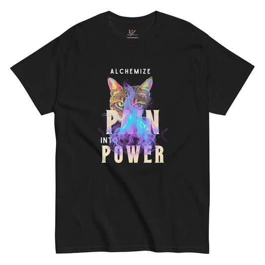 Alchemize Pain Into Power Unisex Classic Tee - My Social Cat Bonafide Boutique LLCAlchemize Pain Into Power Unisex Classic TeeT-shirtMy Social Cat Bonafide Boutique LLCBlackMalchemizepain