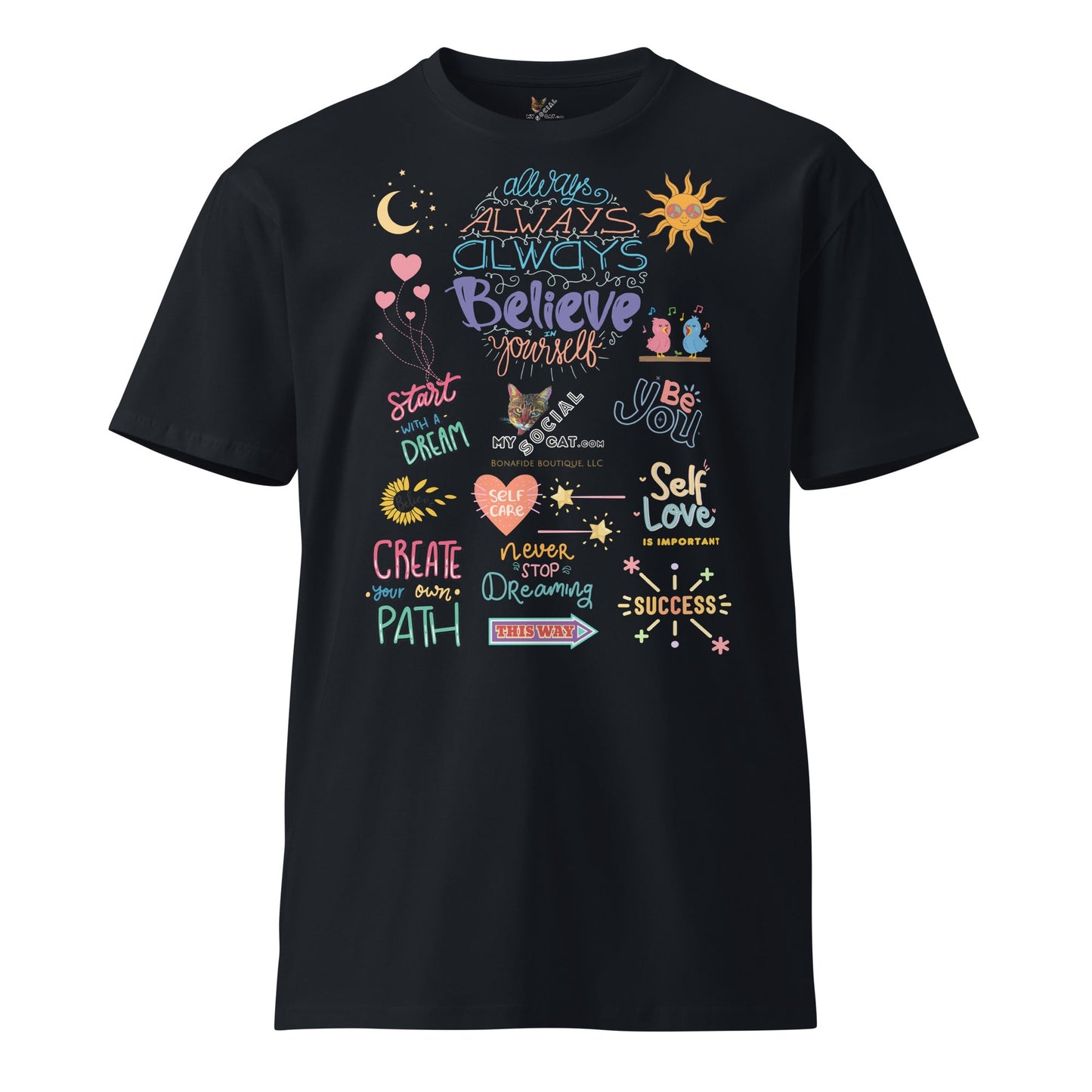 Always Believe in Yourself Unisex Premium Tee - My Social Cat Bonafide Boutique LLCAlways Believe in Yourself Unisex Premium TeeT-shirtMy Social Cat Bonafide Boutique LLCNavySauthenticcotton