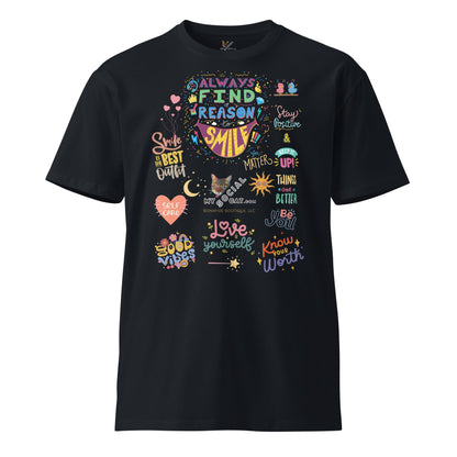 Always Find the Reason to Smile Unisex Premium Tee - My Social Cat Bonafide Boutique LLCAlways Find the Reason to Smile Unisex Premium TeeT-shirtMy Social Cat Bonafide Boutique LLCNavySauthenticcotton