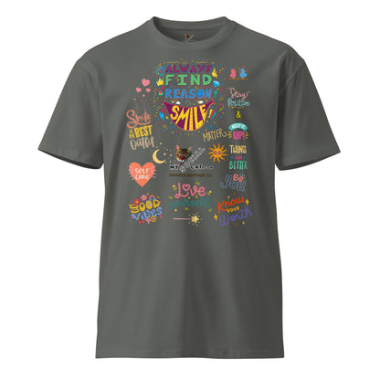 Always Find the Reason to Smile Unisex Premium Tee - My Social Cat Bonafide Boutique LLCAlways Find the Reason to Smile Unisex Premium TeeT-shirtMy Social Cat Bonafide Boutique LLCCharcoalSauthenticcotton