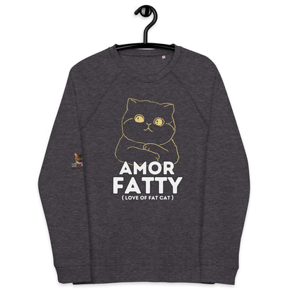 Amor Fatty Unisex Organic Plush Sweatshirt - My Social Cat Bonafide Boutique LLCAmor Fatty Unisex Organic Plush SweatshirtSweatshirtMy Social Cat Bonafide Boutique LLCCharcoal MelangeXSamorcat