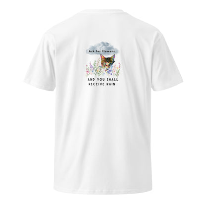 Ask For Flowers Unisex Premium Tee - My Social Cat Bonafide Boutique LLCAsk For Flowers Unisex Premium TeeT-shirtMy Social Cat Bonafide Boutique LLCWhiteSaskflowers